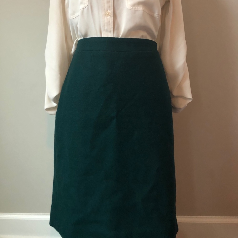 Jcrew pencil emerald green skirt